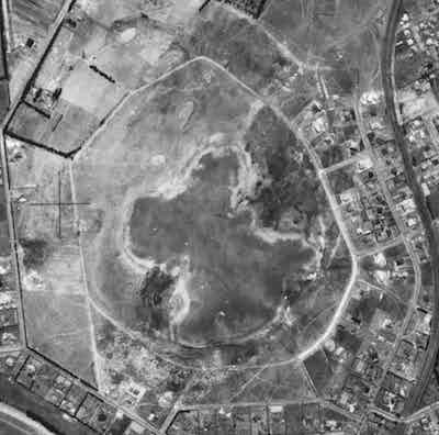 1938 aerial photo of dry pan. 